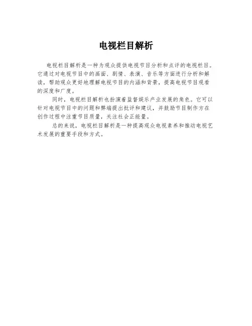 电视栏目解析