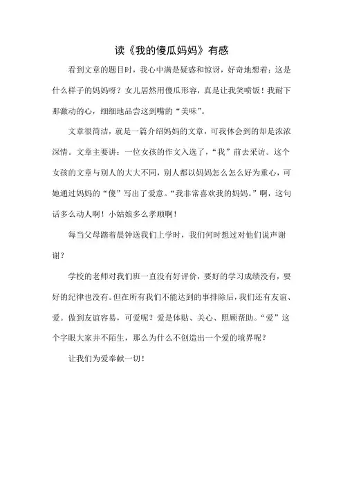我的傻瓜妈妈
