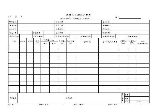 桩基人工挖孔记录表