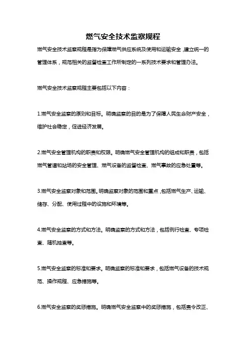 燃气安全技术监察规程