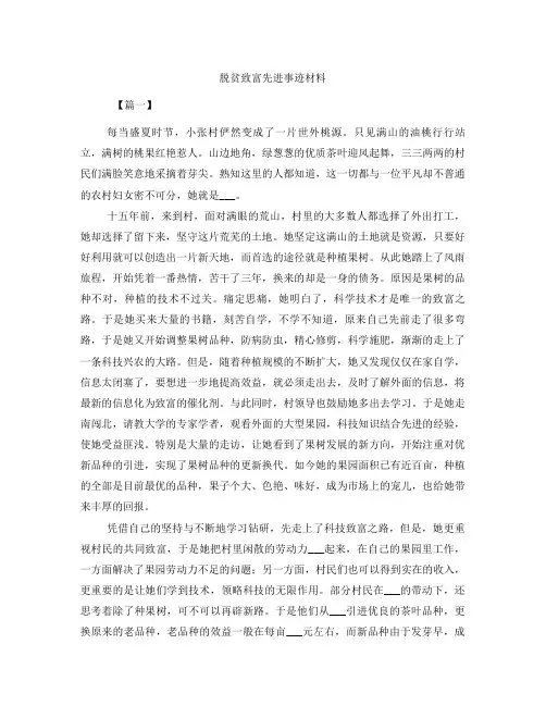 脱贫致富先进事迹材料
