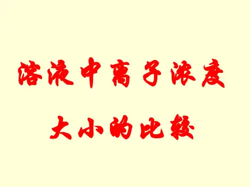 溶液中离子浓度大小的比较讲解