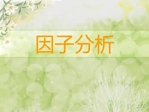 因子分析数学模型