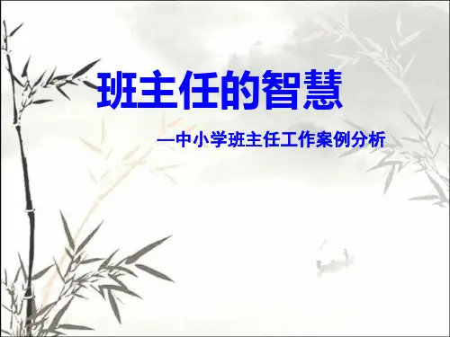 班主任的智慧—中小学班主任工作案例分析 PPT