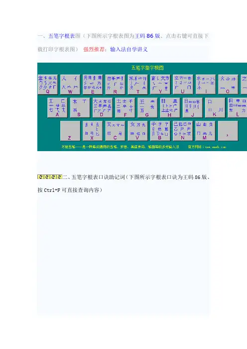 五笔字根表