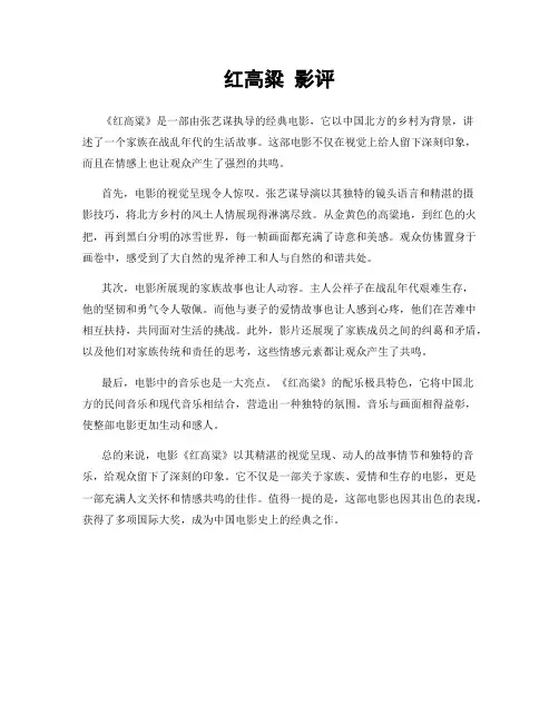 红高粱 影评
