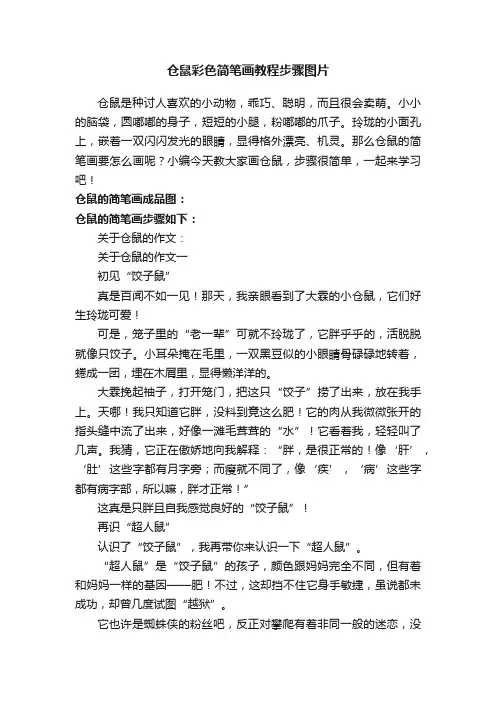 仓鼠彩色简笔画教程步骤图片