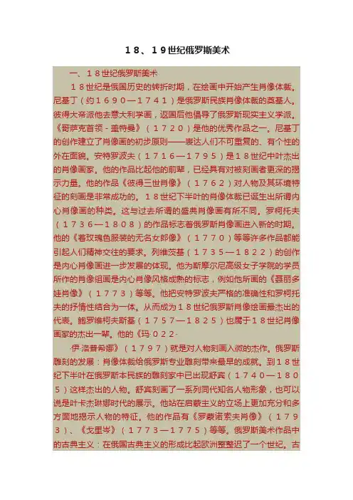 １８、１９世纪俄罗斯美术