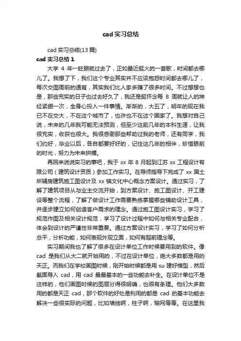 cad实习总结（13篇）