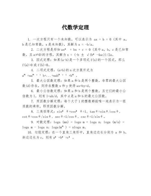 代数学定理