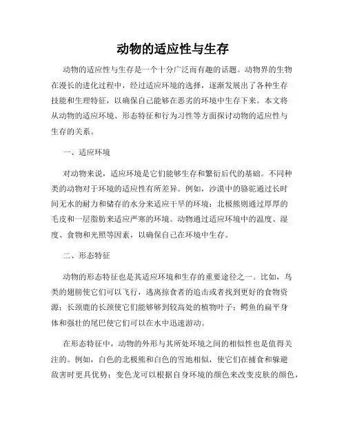动物的适应性与生存