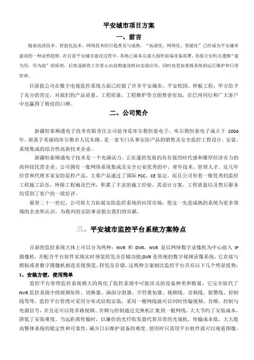 平安城市项目方案