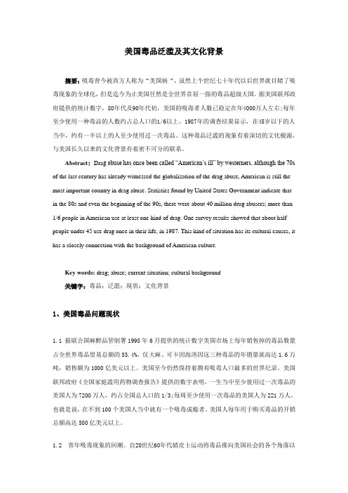 美国毒品泛滥及其文化背景