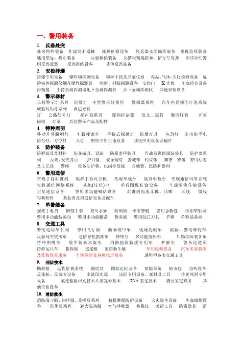 一、警用装备