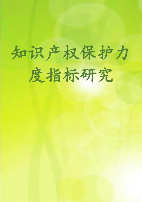 知识产权保护力度指标研究
