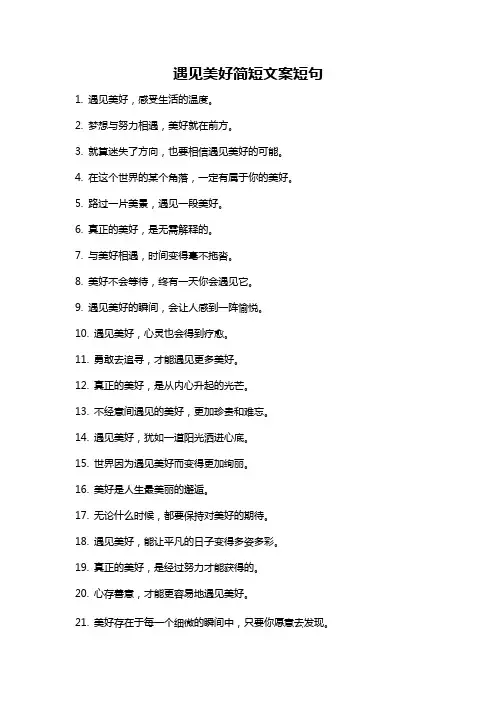 遇见美好简短文案短句