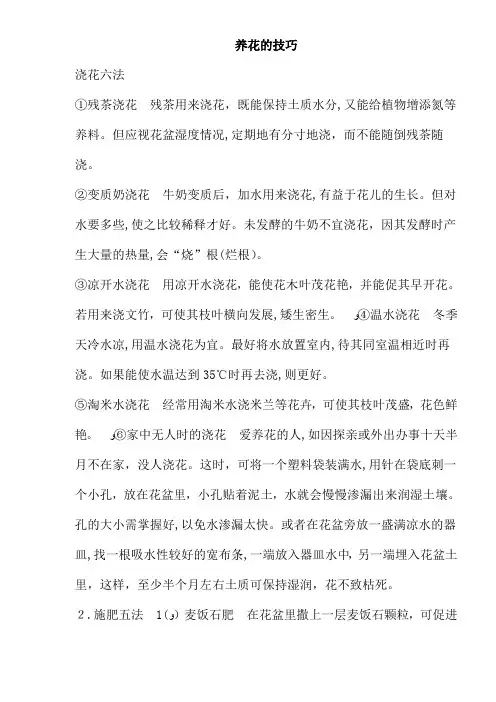 养花常用小技巧