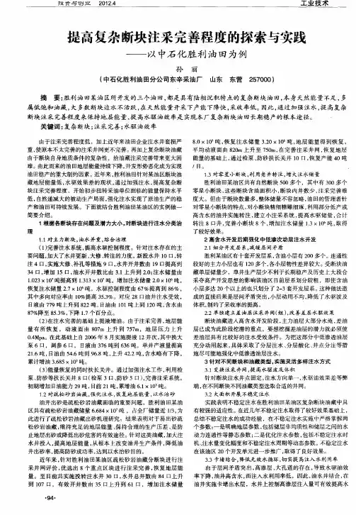 提高复杂断块注采完善程度的探索与实践——以中石化胜利油田为例