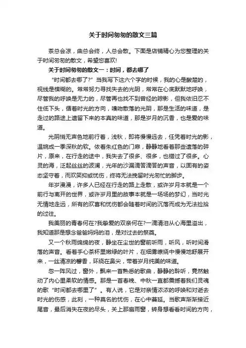 关于时间匆匆的散文三篇