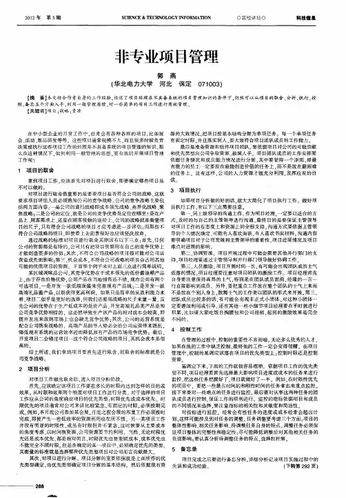 非专业项目管理