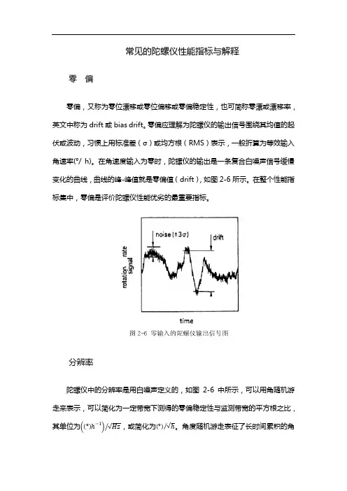 陀螺仪主要性能指标