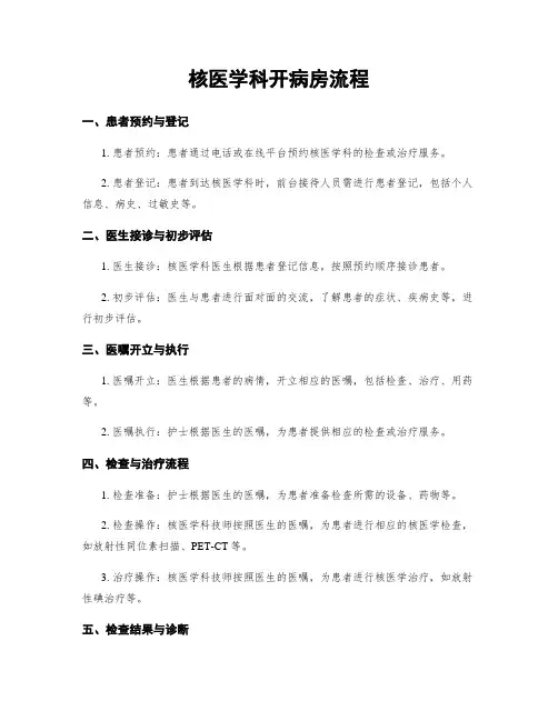核医学科开病房流程