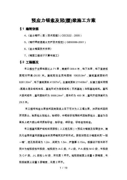 预应力锚索及冠腰梁施工方案