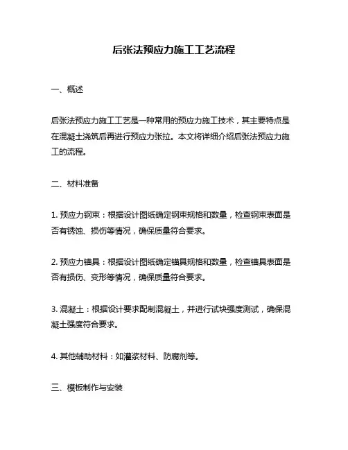 后张法预应力施工工艺流程