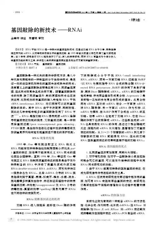 基因敲除的新技术_RNAi