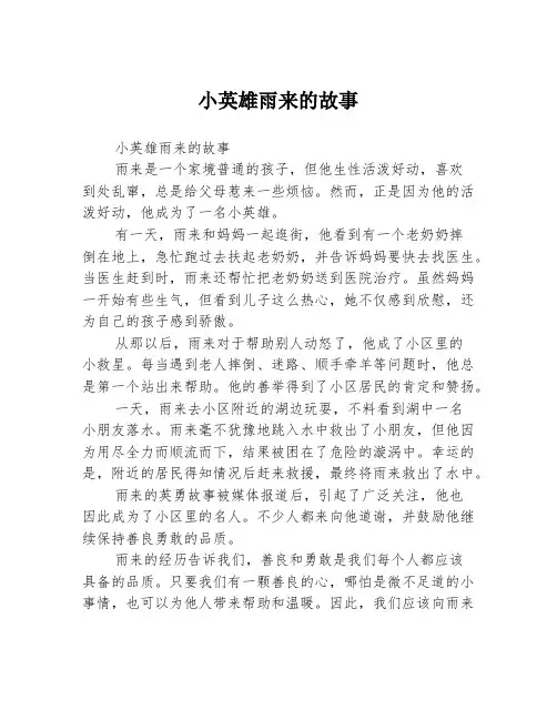 小英雄雨来的故事