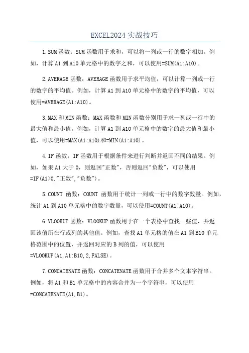 EXCEL2024实战技巧