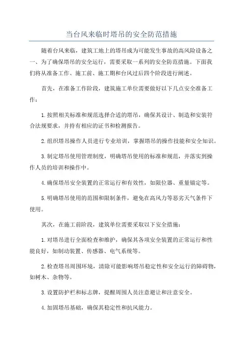 当台风来临时塔吊的安全防范措施