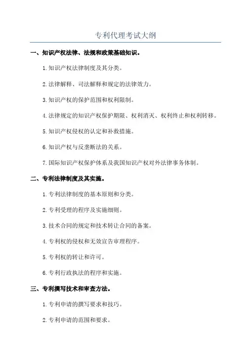 专利代理考试大纲