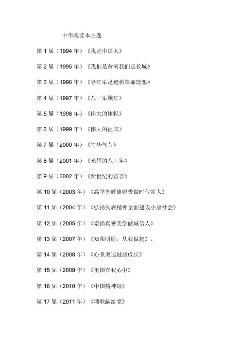 中华魂读本主题