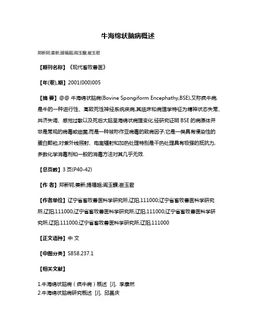 牛海绵状脑病概述