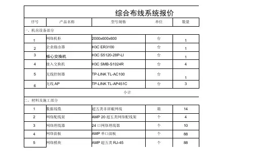 综合布线系统报价清单.docx