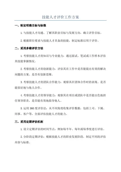 技能人才评价工作方案