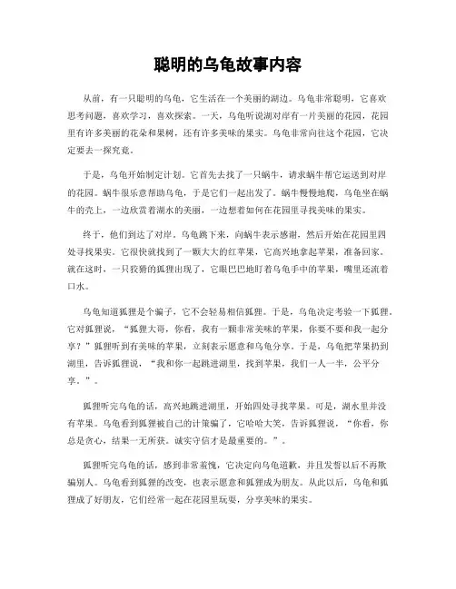 聪明的乌龟故事内容