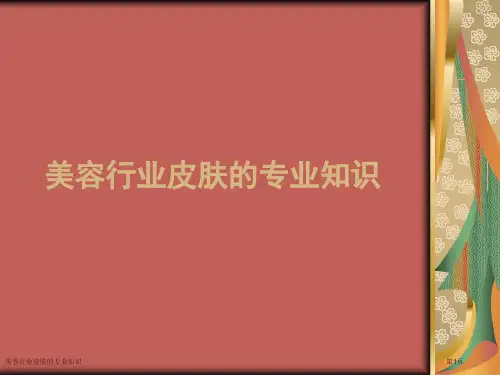 美容行业皮肤的专业知识