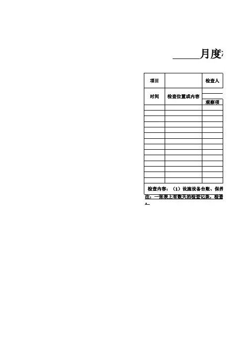 月度检查记录表