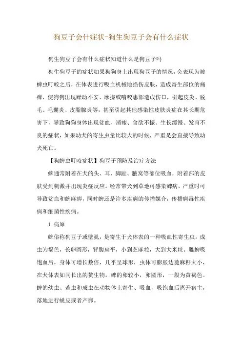 狗豆子会什症状-狗生狗豆子会有什么症状