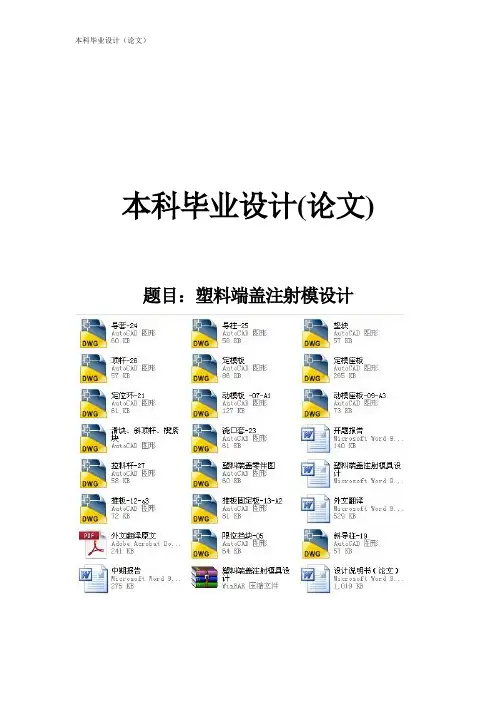 塑料端盖注射模具设计