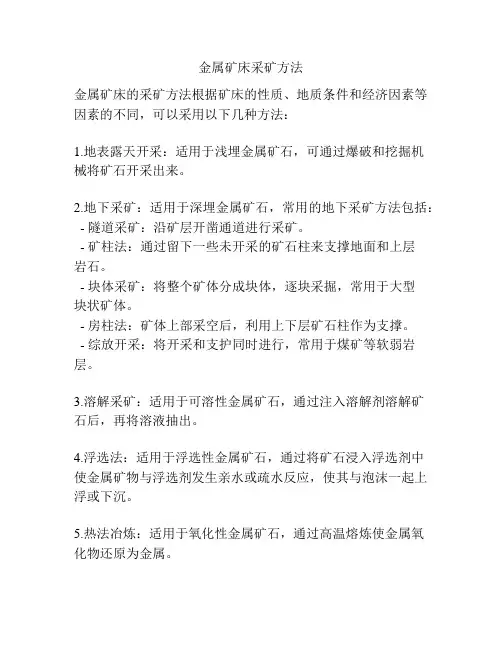 金属矿床采矿方法
