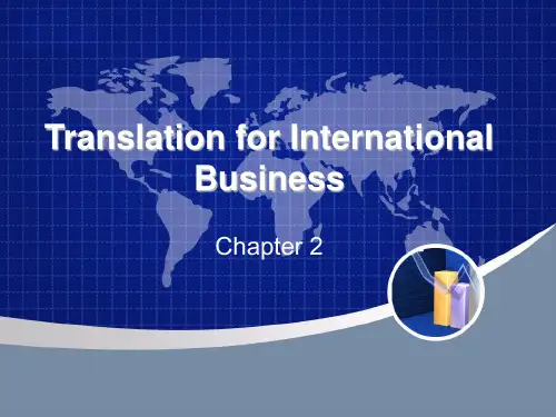 商务英语翻译实训chapter 2 Translation of Certificates
