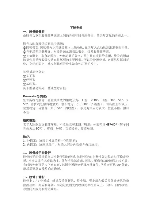 2015年临床执业医师考试之下肢骨折