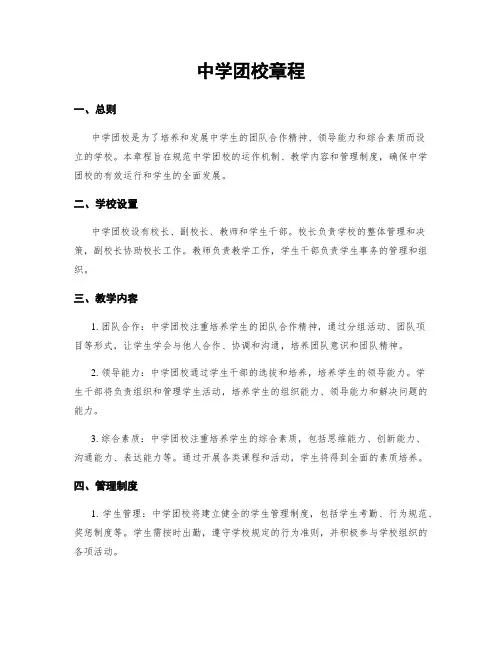 中学团校章程