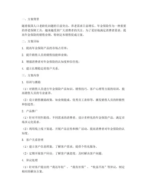 年金销售促成方案