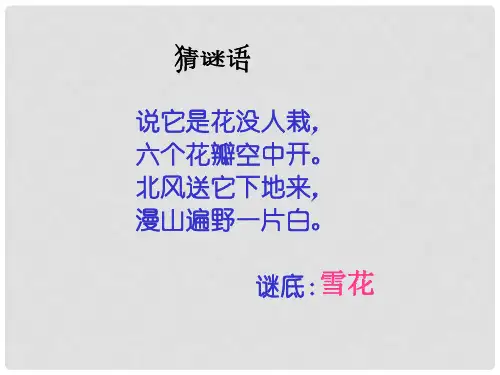 一年级语文上册 如果我是小雪花课件3 湘教版