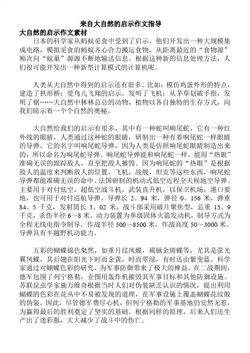 大自然的启示作文指导