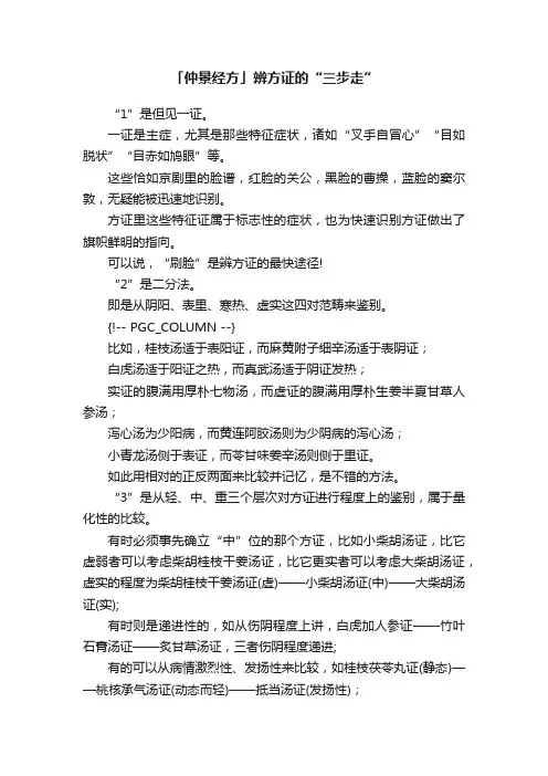 「仲景经方」辨方证的“三步走”